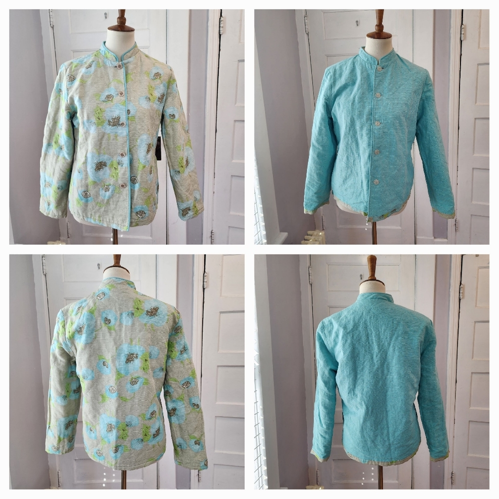 Reversible Silk Blend Quilted Jacket, Size S - Picture 3 of 17